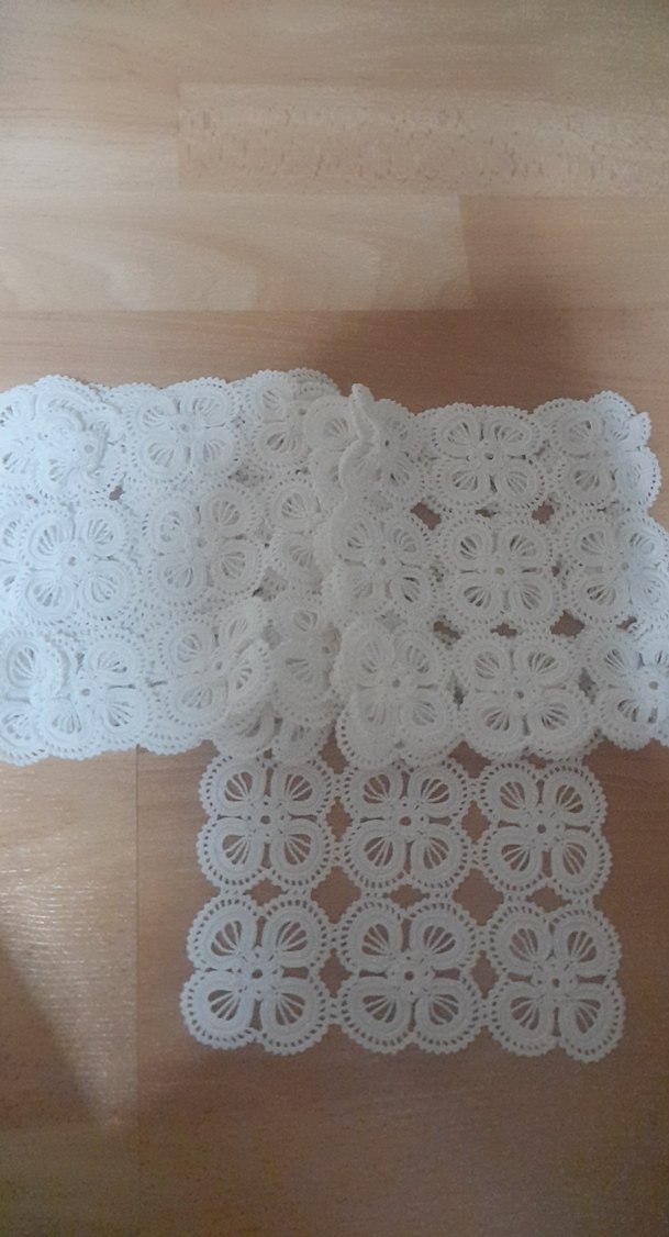 El İşçiliği Beyaz Dantel Kare - Görsel 3