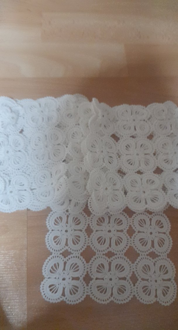 El İşçiliği Beyaz Dantel Kare - Görsel 2