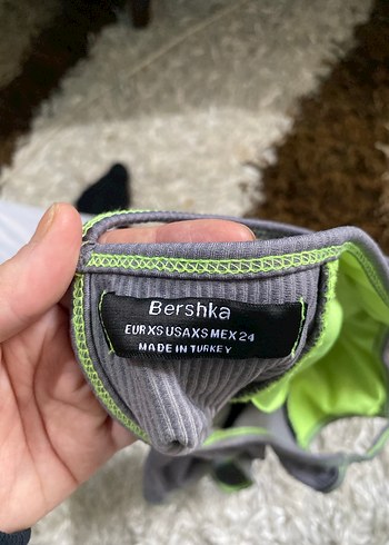 Gri İnce Askılı Bağlamalı Desenli Mayo - Görsel 3