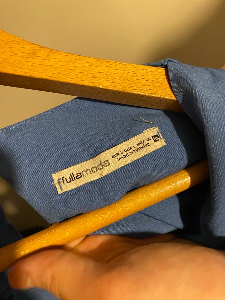 Mavi V Yaka Rahat Kadın Tulum - Görsel 2