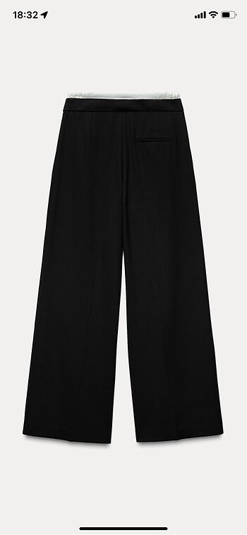 ÇİFT BEL BANTLI WIDE LEG PANTOLON