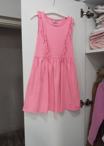 Pembe Kolsuz Kız Çocuk Elbise