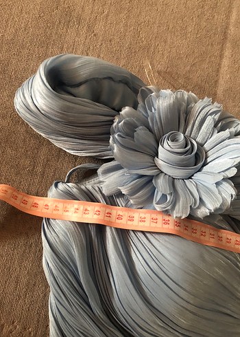 For costume marka Mavi Drapeli Straplez Abiye Elbise - Görsel 8