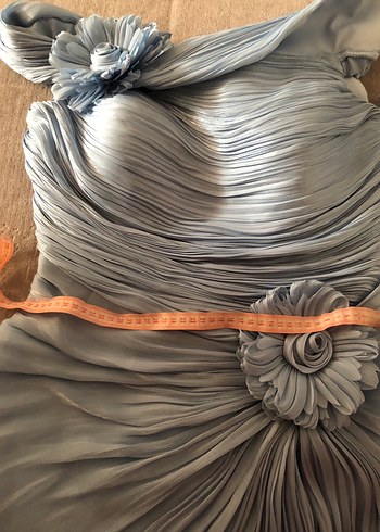 For costume marka Mavi Drapeli Straplez Abiye Elbise - Görsel 5