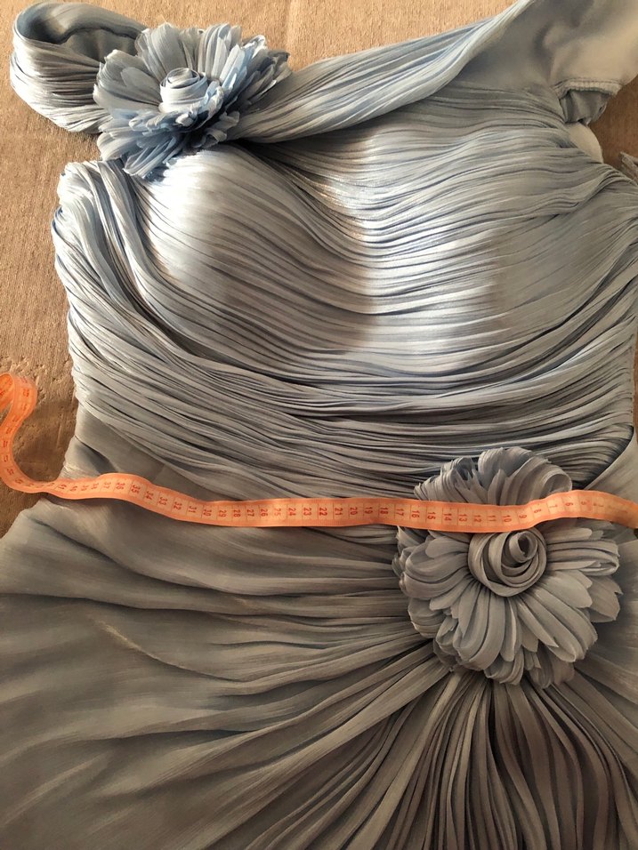 For costume marka Mavi Drapeli Straplez Abiye Elbise - Görsel 5