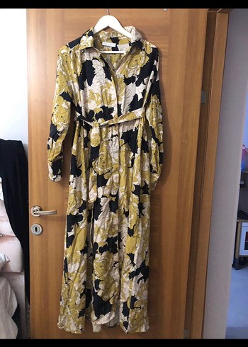 Terzi dükkanı Sarı Desenli Uzun Bohem Elbise - Görsel 2