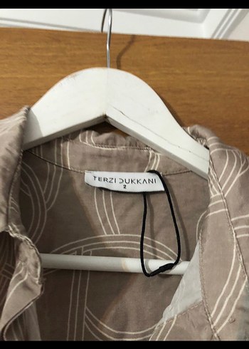 Terzi dükkanı Bej Uzun Kollu Keten Elbise - Görsel 3