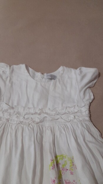 24-36 Ay Beden beyaz Renk Kız çocuğu elbisesi keten 