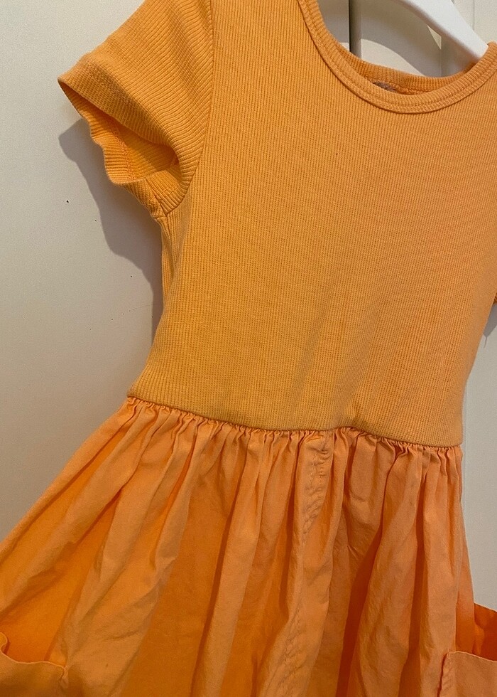 Kısa kol neon turuncu elbise 4-5 yaş - Görsel 2