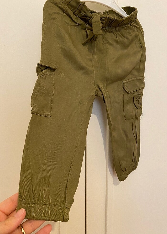 Kız çocuk ince kargocu tipi pantolon - Görsel 3