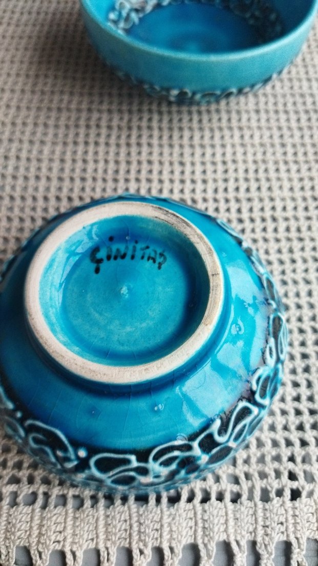 Turkuaz Renkli Geleneksel Desenli Tabaklar - Görsel 2