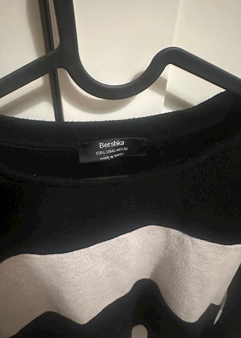 Bershka Siyah Gri Örgü Kadın Sweatshirt - Görsel 2