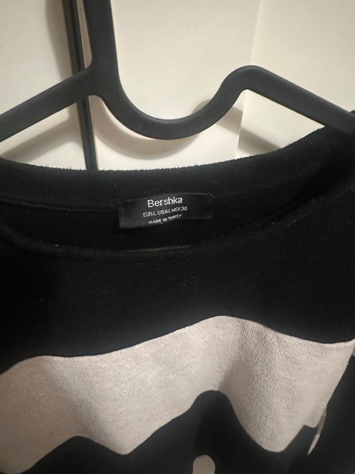 Bershka Siyah Gri Örgü Kadın Sweatshirt - Görsel 2