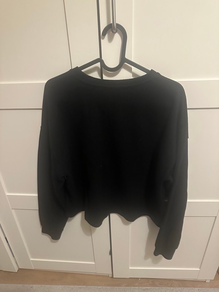 Bershka Siyah Gri Örgü Kadın Sweatshirt - Görsel 3