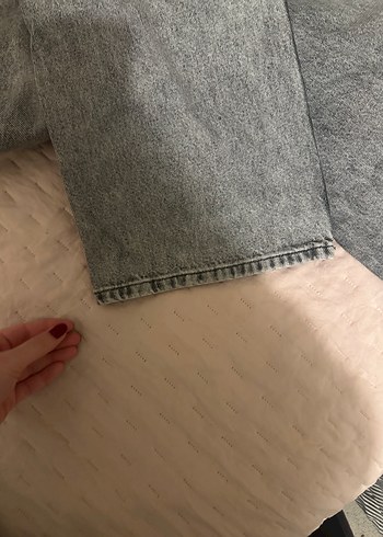 Gri Midi Boy Bol Kesim Denim Kadın Jean - Görsel 4