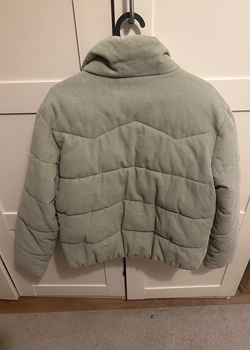 Pull and Bear Su yeşili Kadın Midi Kışlık Mont - Görsel 3