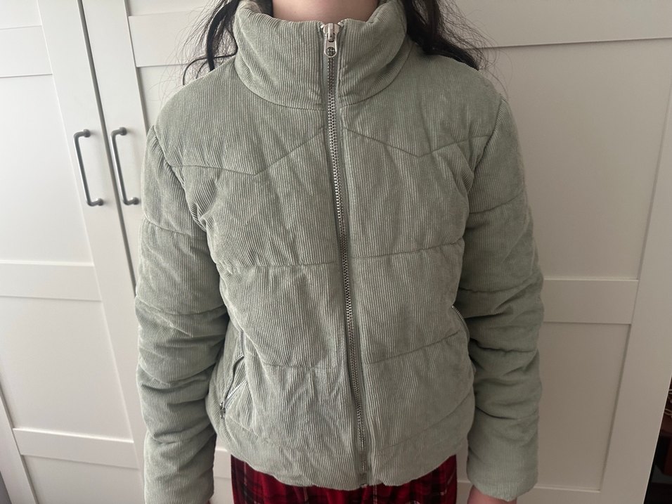 Pull and Bear Su yeşili Kadın Midi Kışlık Mont - Görsel 4