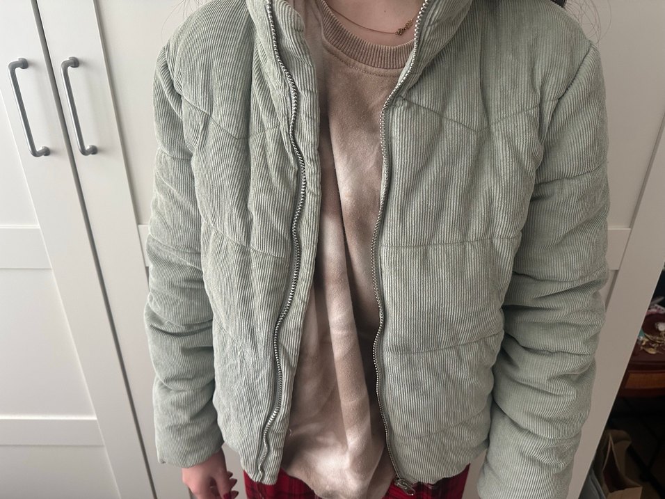 Pull and Bear Su yeşili Kadın Midi Kışlık Mont - Görsel 5