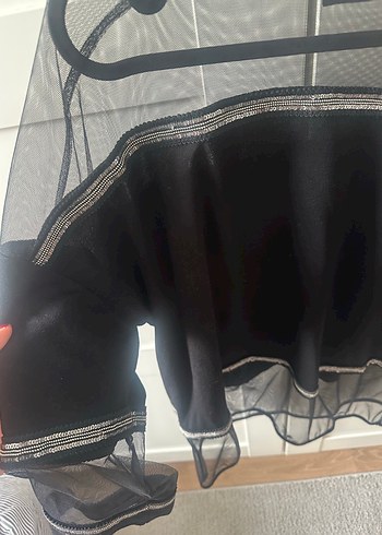 Gece Kıyafeti Siyah Transparan Goth Bluz - Görsel 2