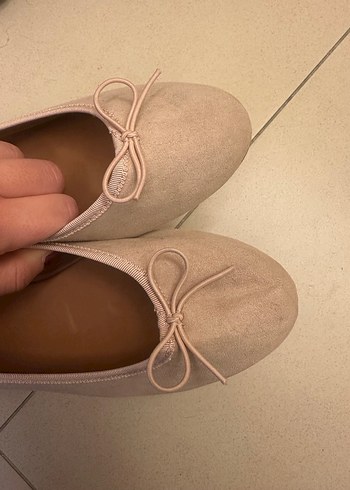 Bej - Açık pembe Süet Dolgu Topuklu Kadın Babet - Görsel 2