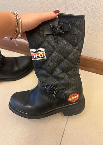 Harley Davidson Siyah Deri Tokalı Biker Bot - Görsel 5