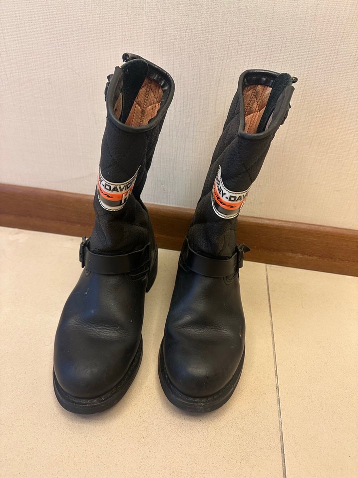 Harley Davidson Siyah Deri Tokalı Biker Bot - Görsel 3