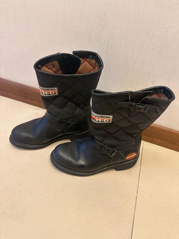 Harley Davidson Siyah Deri Tokalı Biker Bot - Görsel 2