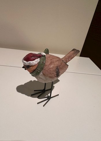 Kahverengi Yılbaşı Şapkalı Kuş Biblosu - Görsel 2