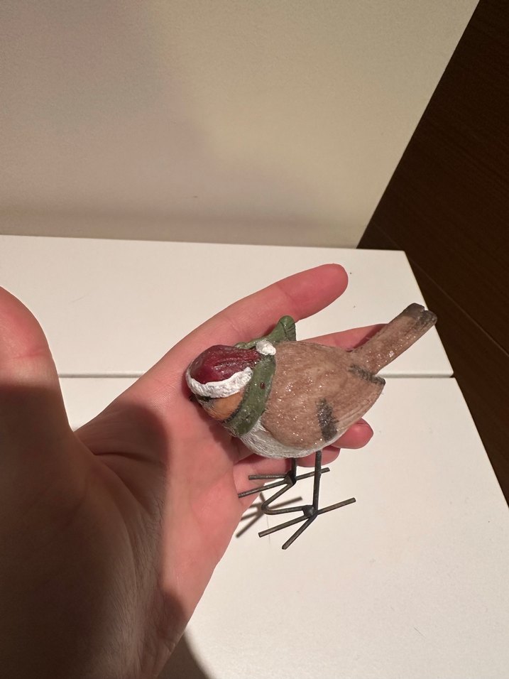 Kahverengi Yılbaşı Şapkalı Kuş Biblosu - Görsel 3