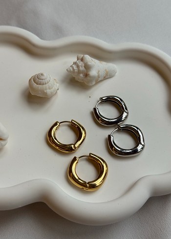 Altın Renk Mini Halka Küpe - Görsel 3