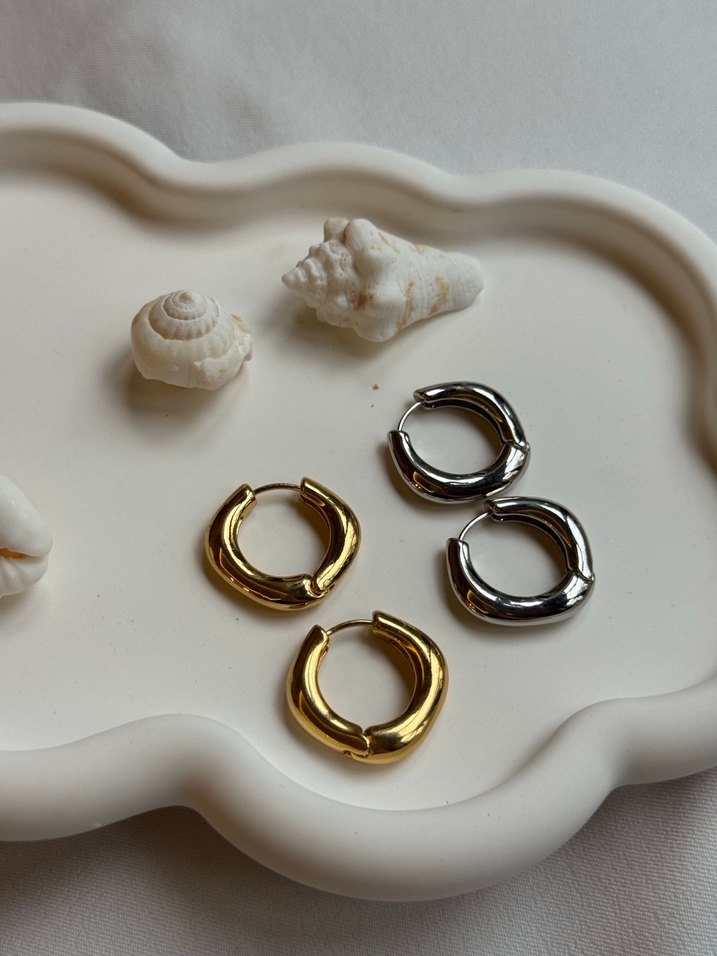 Altın Renk Mini Halka Küpe - Görsel 3