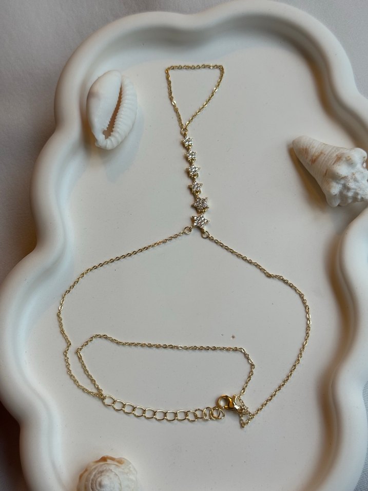 Zincir Detaylı Altın Renk Kadın Yıldızlı Şahmeran - Görsel 4