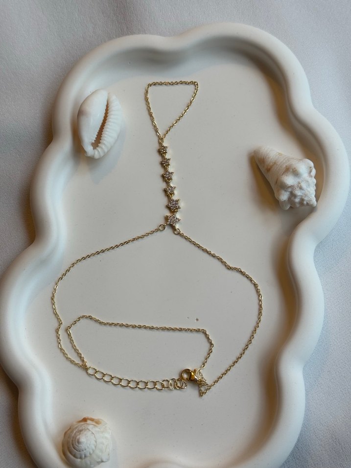 Zincir Detaylı Altın Renk Kadın Yıldızlı Şahmeran - Görsel 3