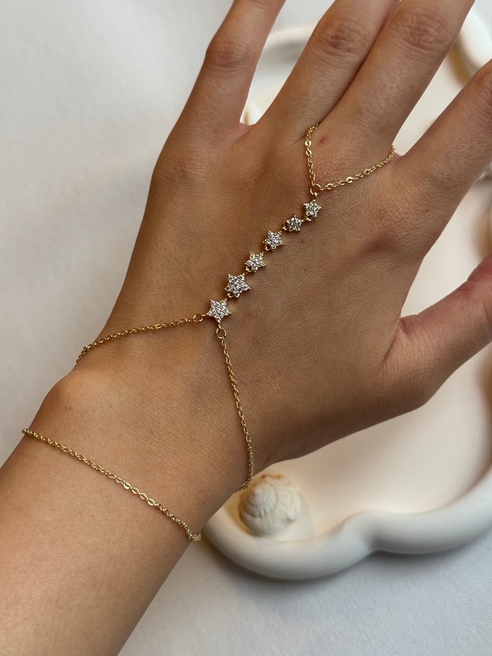 Zincir Detaylı Altın Renk Kadın Yıldızlı Şahmeran - Görsel 2