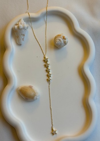 Altın Renk Uzun Zincirli Yıldızlı Y Kolye - Görsel 2