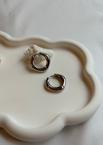 Gri Mini Halka Küpeler - Görsel 2