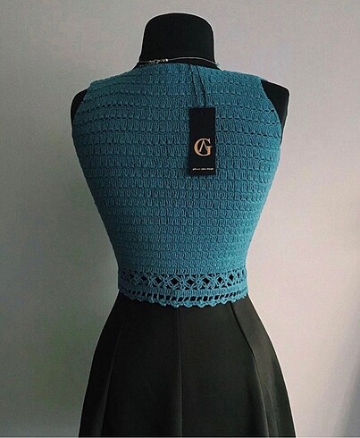 36 Beden Önden Bağlamalı Örme Crop
