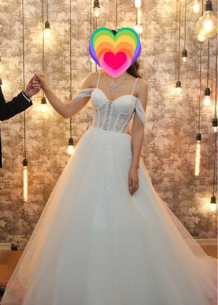 Kayık Yaka Balen Korse Gelinlik - Görsel 2