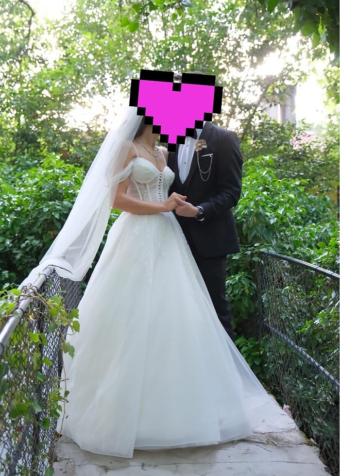 Kayık Yaka Balen Korse Gelinlik - Görsel 3