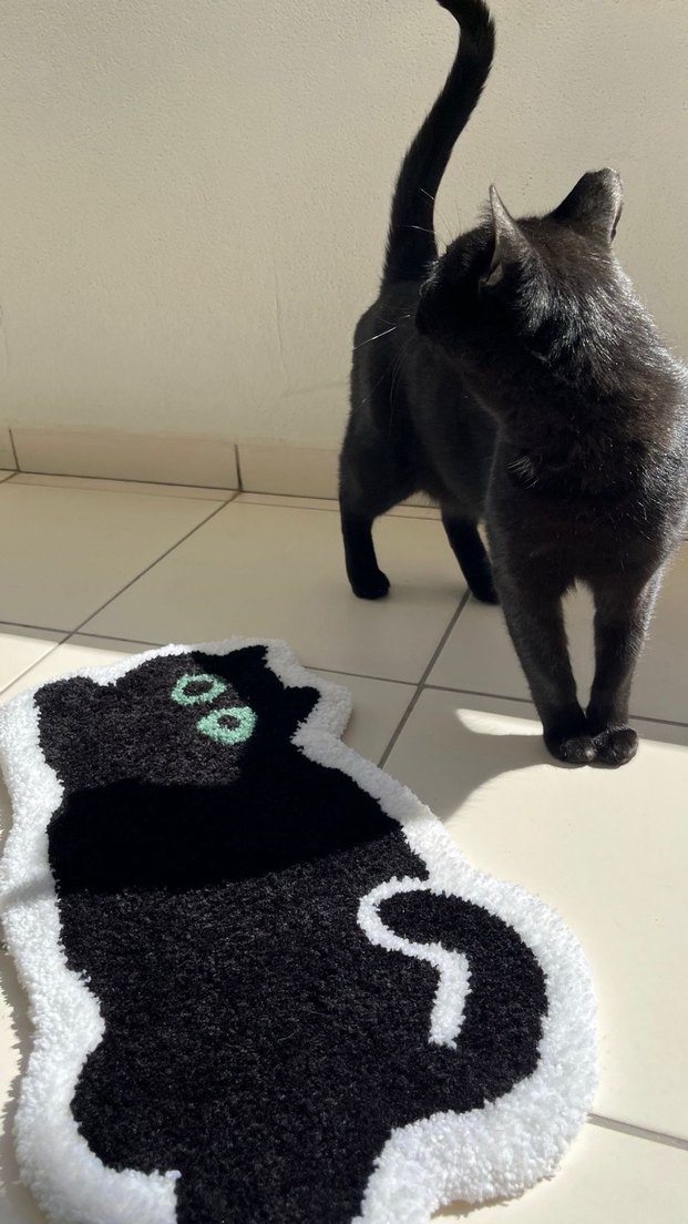 Siyah Kedi Figürlü Kedi Paspası - Görsel 2