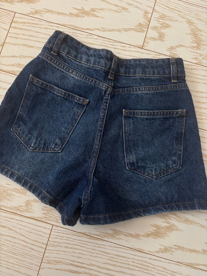 Lacivert Kadın Kısa Denim Şort - Görsel 3