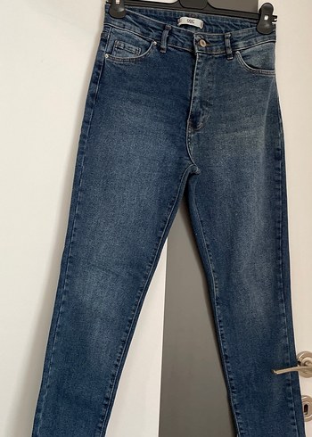 Diğer Kadın Mavi Denim Normal Kesim Kemerli Jean