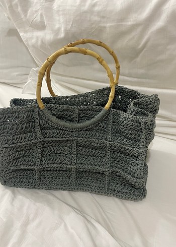 Zara Örgü Kadın Çanta Hasır Saplı