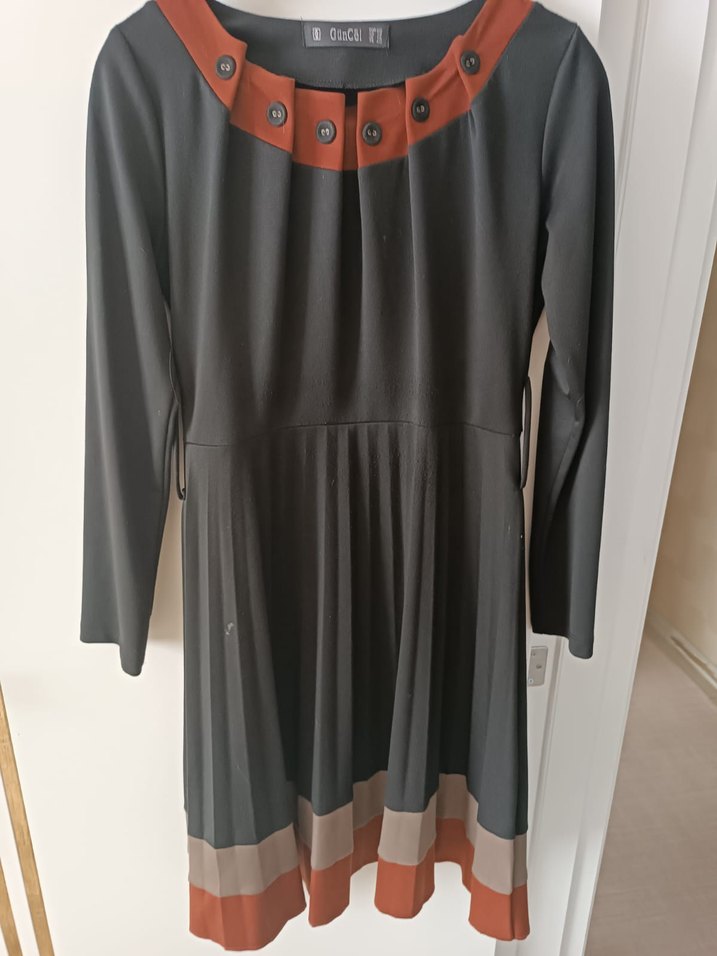 Düğmeli Kahverengi Süet Mini Hamile Eteği - Görsel 2