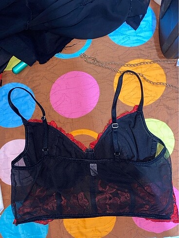 Diğer kırmızı dantelli bralet
