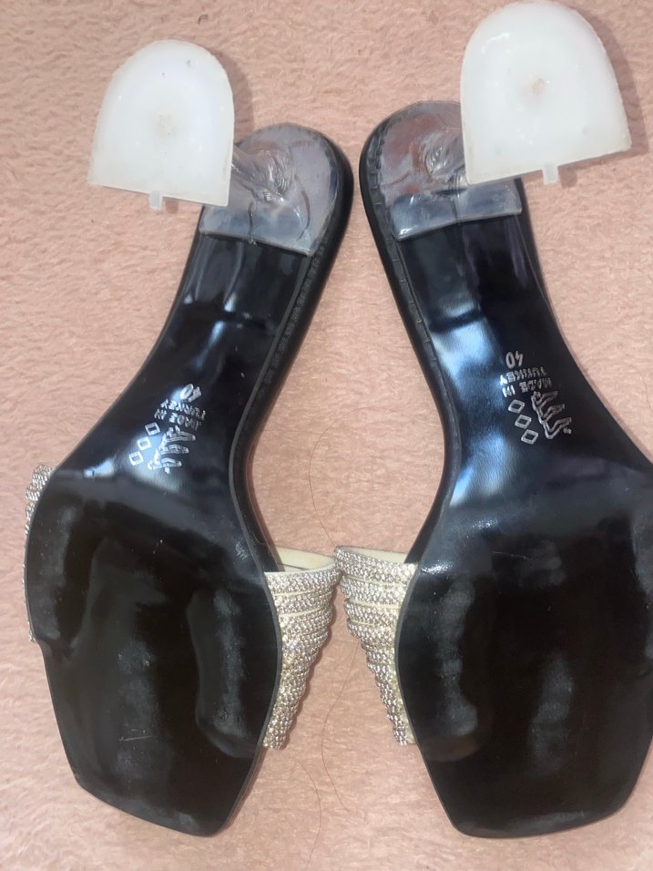 Taşlı şık topuklu terlik - Görsel 4