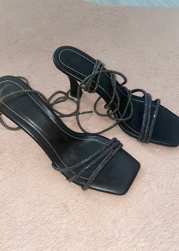 Siyah Yılan Desenli Stiletto Kadın Ayakkabı - Görsel 2