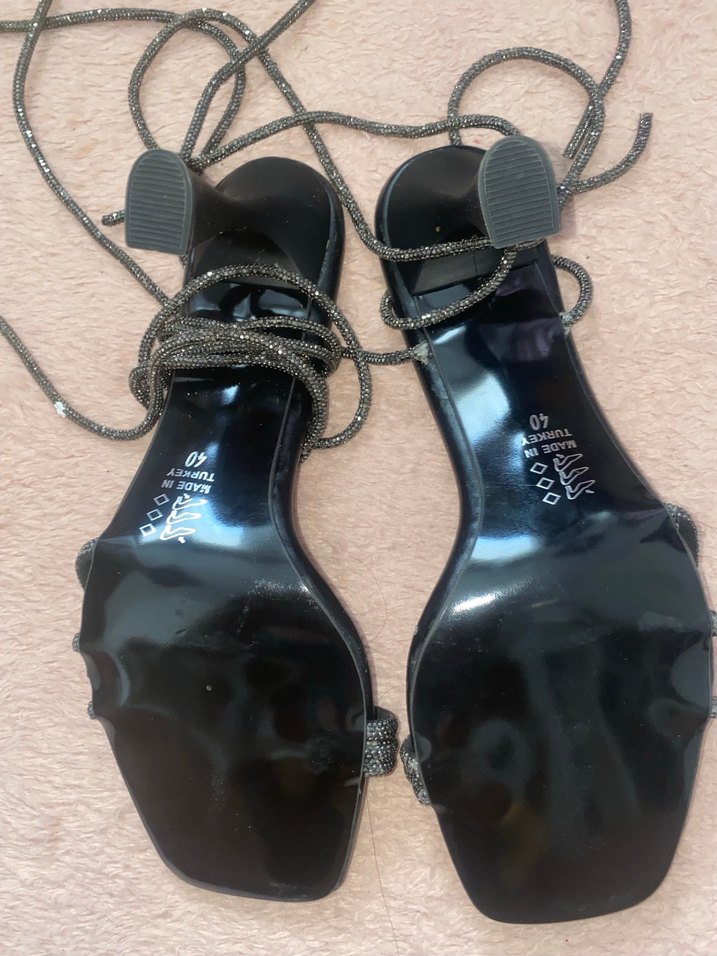 Siyah Yılan Desenli Stiletto Kadın Ayakkabı - Görsel 3