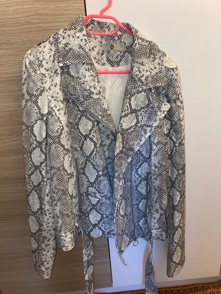 Yılan Desenli Deri Ceket - Görsel 2