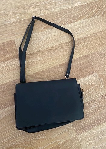 Diğer Siyah Süet Kemerli Minimalist Kadın Çanta